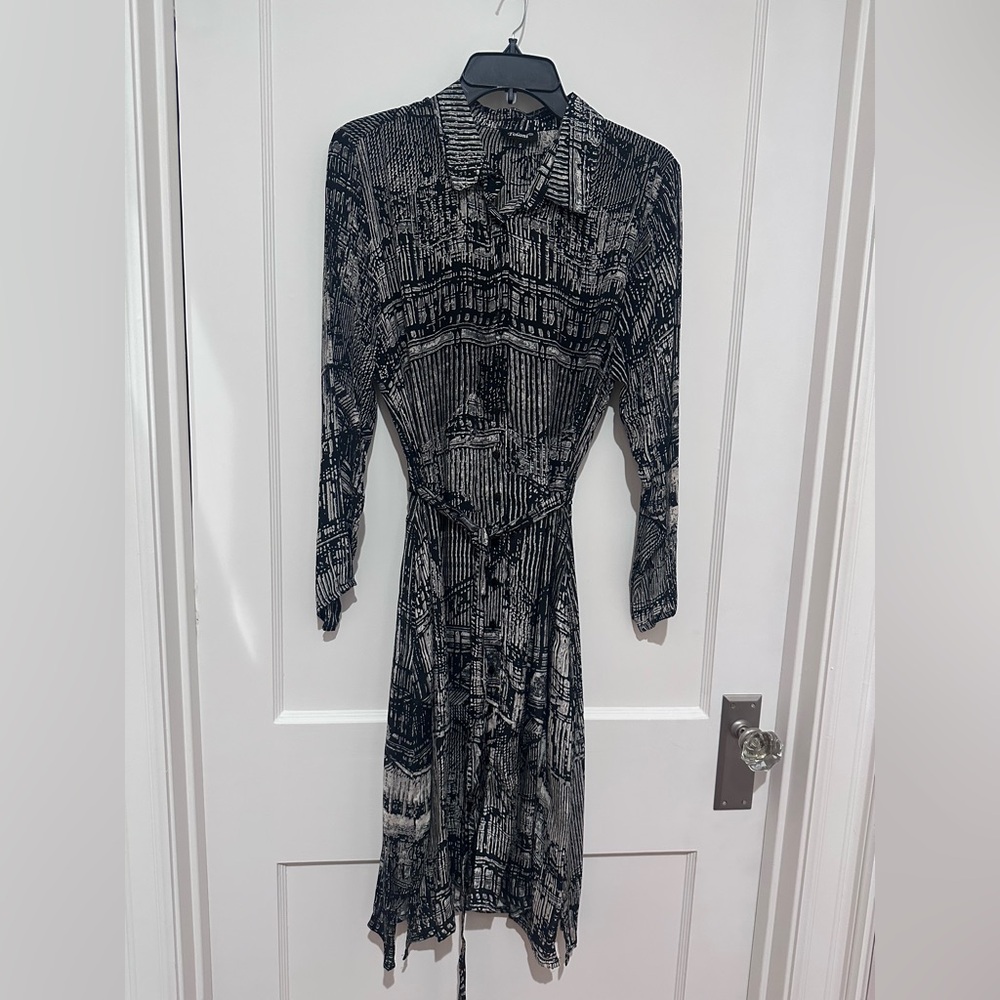 Tolani Black and White Long Sleeve Dress NWT